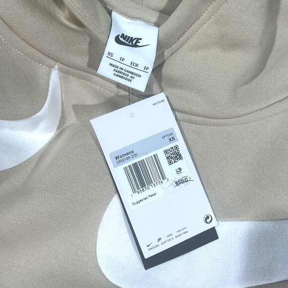 XS NIKE Sportswear Double Swoosh Oversızed Fleece Hoodıe-Hooded Sweatshirt NWT - Picture 8 of 9